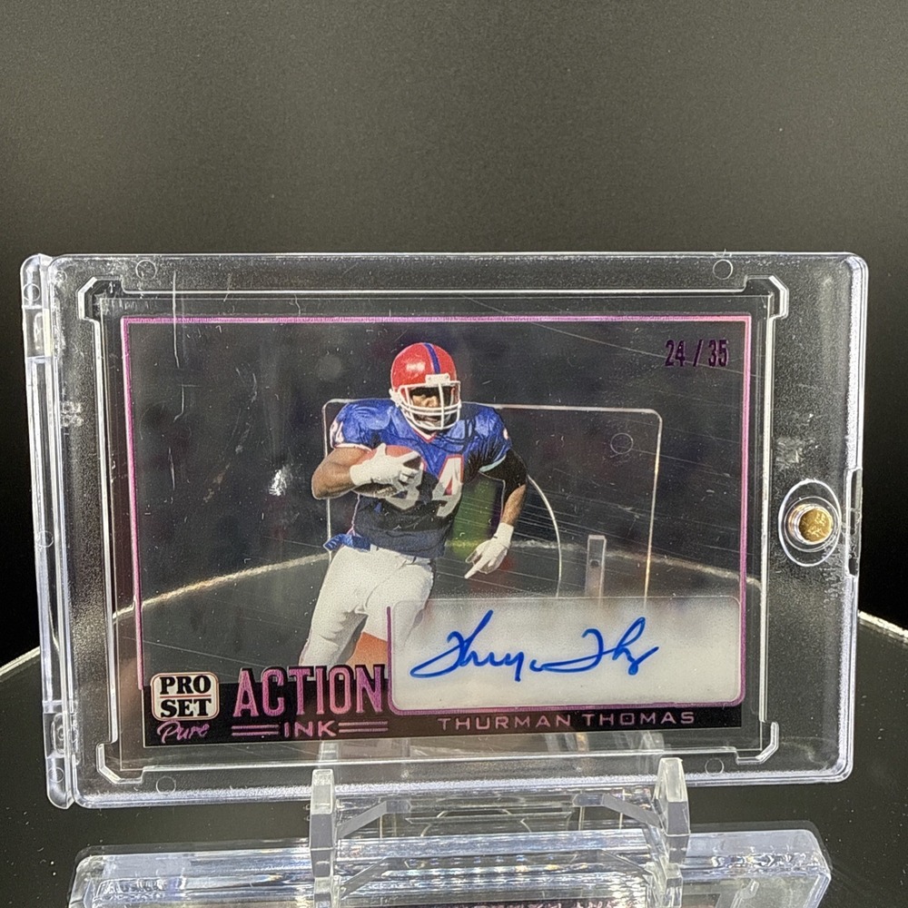 2023 Leaf Pro Set Pure Action Magenta Spectrum Thurman Thomas AUTO /35 MBA AUTH